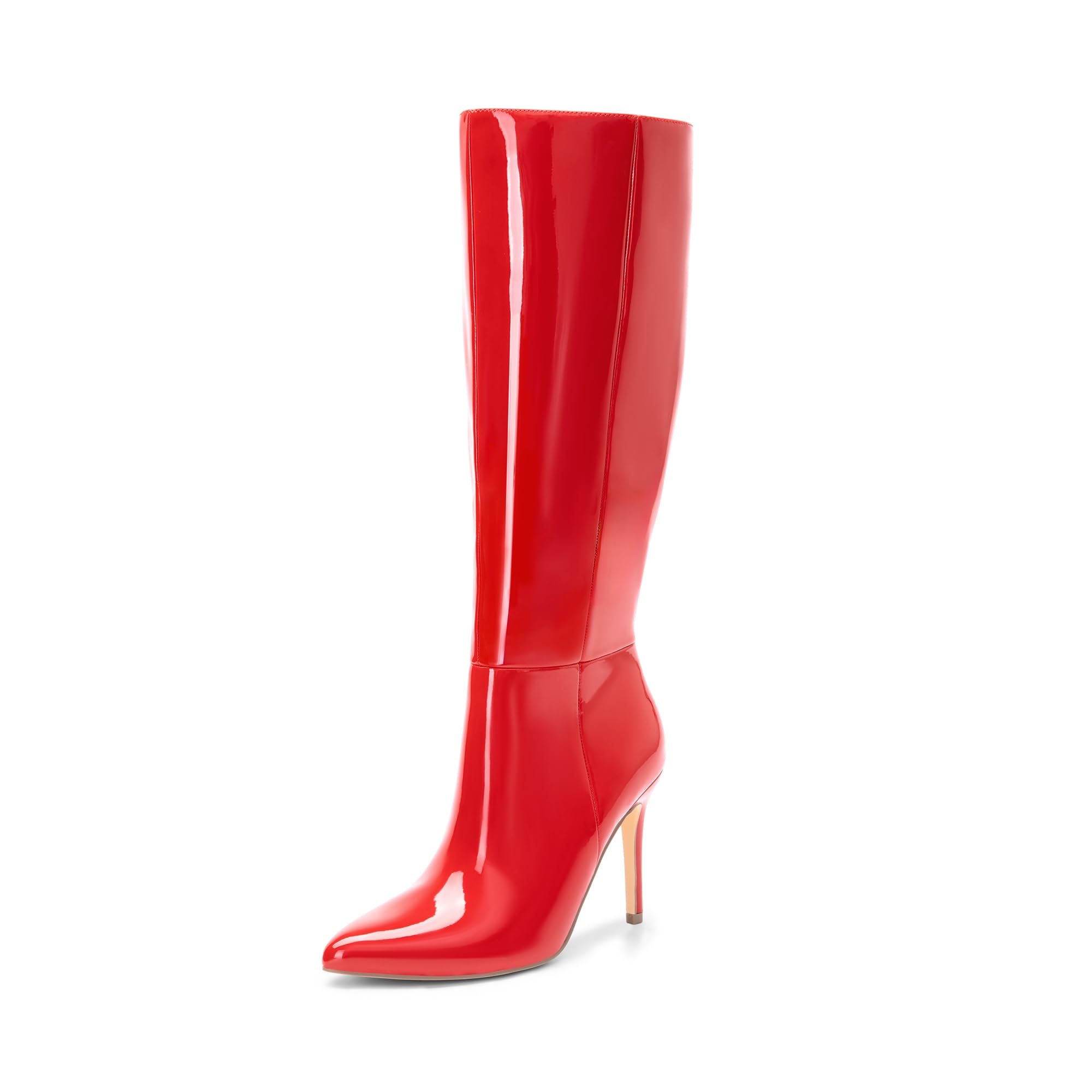 DREAM PAIRS Botas altas hasta la rodilla para mujer, botas de tacón alto con punta puntiaguda, zapatos de vestir clásicos y modernos
