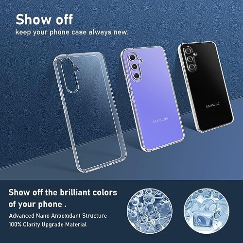 Image of NISHTECH for Samsung Galaxy A54 5G Premium Transparent Hybrid Soft Slim Dust Proof Back Case Cover Silicone with Camera Protection