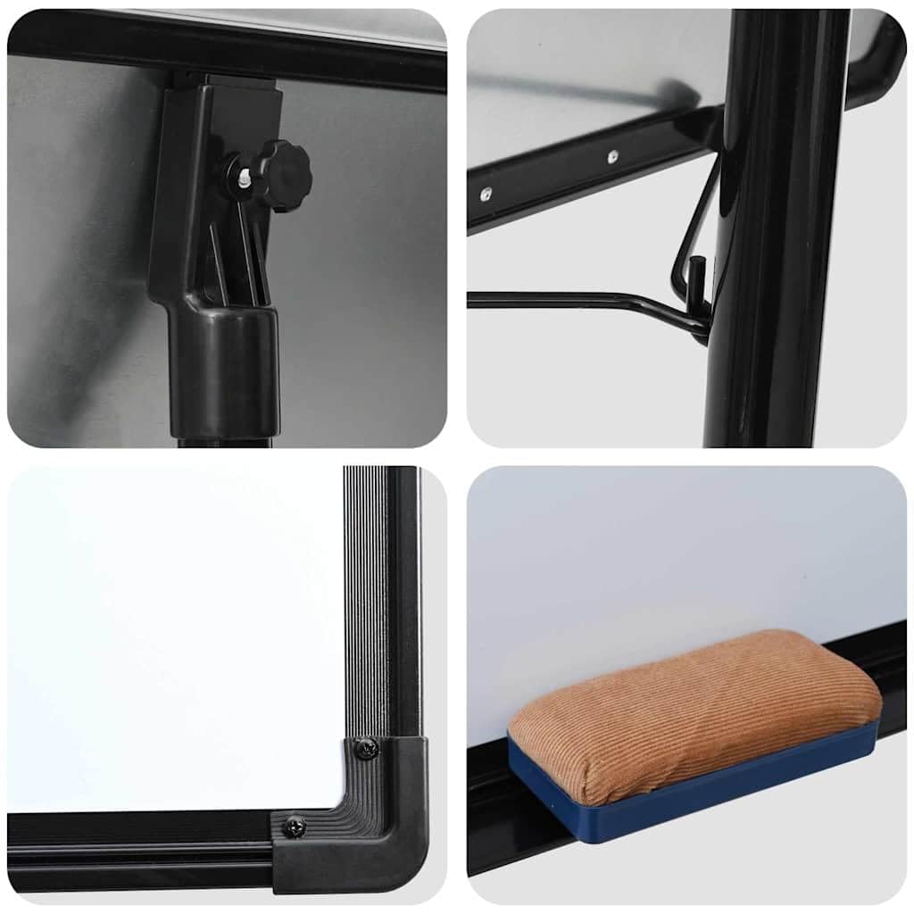Solivagant Magnetisches Whiteboard Schwarz und Weiß 62 x 62,5 x 197 cm EPS, Andere,Bürobedarf,Präsentationsbedarf,Ausstellungstafeln, 9.55 kg-42019279