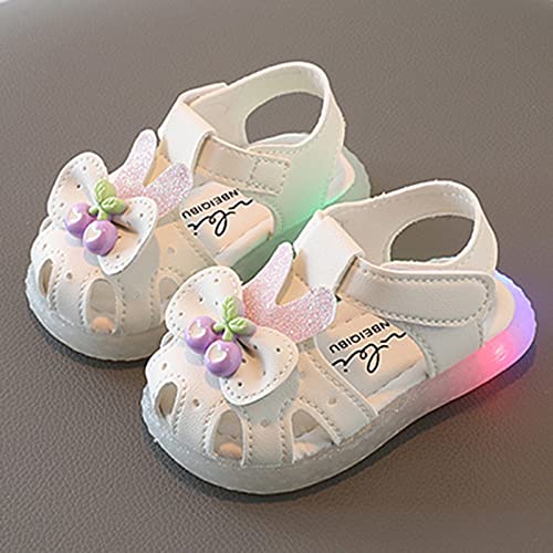 Toddler Baby Girls Cute Light Up Sandals Soft Sole Closed Toe Comfortable Luminous Sneakers Toddler Holiday Shoes2