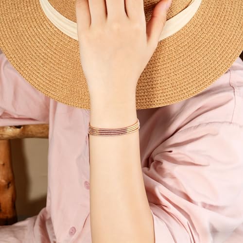 Image of KELITCH Layered Miyuki Beads Bracelets Adjustable Strand Bracelets Bangles Bohemian Style Summer