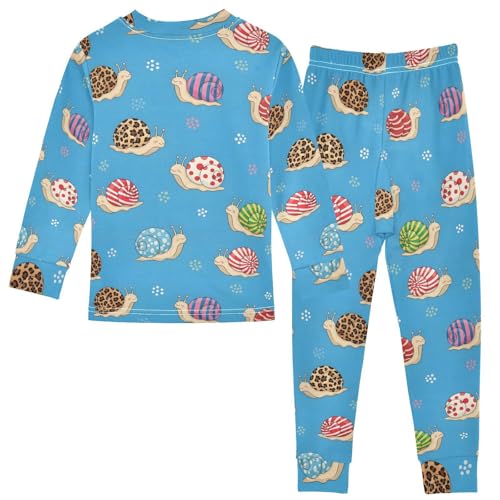 Pajama Sets Long Sleeve Colorful Snails with Dot Soft Comfy Sleepwear 2 Piece PJS 3-8T3