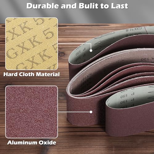 sainsmart 12pcs aluminum oxide 4x36 inch sanding belts 12pcs 6-inch sanding disc 6pcs wax and silicone free tack cloth sanding set for woodworking sander tools db30a