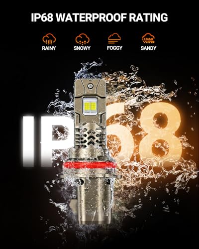 Image of SEALIGHT Upgraded 9004 LED Bulb, 1:1 Mini Size No Adapter Required, 6500K White, Non-Polarity, HB1 LED Fog Lights, Plug and Play, Pack of 2