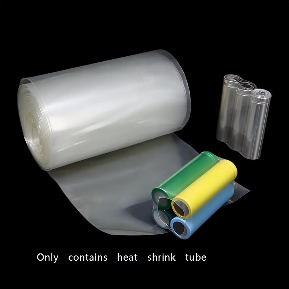 Tubo termorretráctil de PVC 18650 Transparente, diámetro 18,8-190 mm, Envoltura de película, Funda for Cable, Tubo termorretráctil eléctrico, 1 Unidad(118MM*20 Meters)