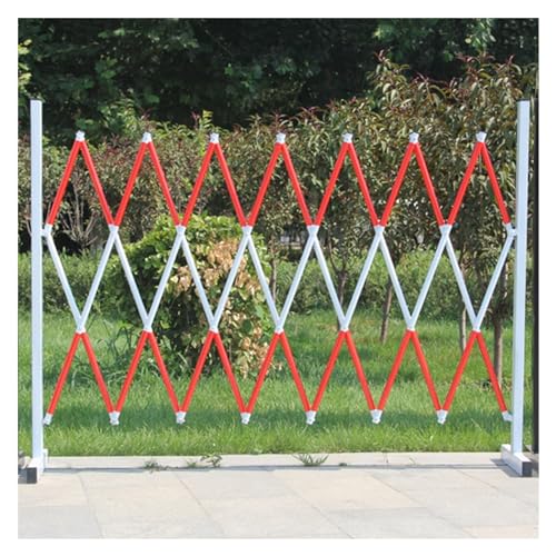 PFCDZDU Extendable Traffic Barricade, Industrial Flexible Mobile Barrier Gate, Outdoor Road Garage Portable Scissor Safety Guard Fence, Easily Assembled (Color : Red+White, Size : 1.2x4m)
