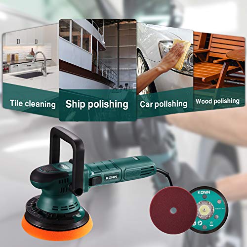 Polisher, 6 Inch/5 Inch Dual Action Random Orbital Car Buffer Polisher ...
