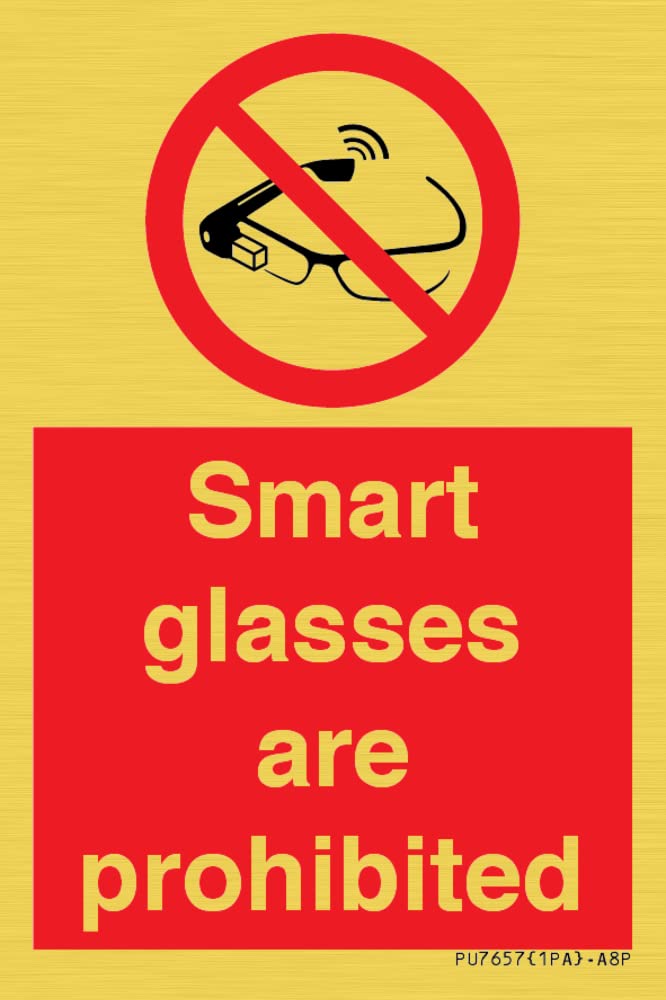 Smart glasses are prohibited Sign - 50x75mm - A8P