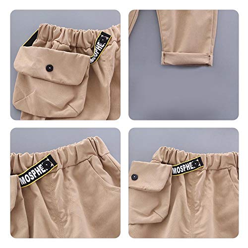 Baby Boy Terno de Mangas Compridas para o Outono Camisa de Mangas Compridas Xadrez com 2 Bolsos e Ca