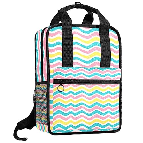 Sac à dos pour garçons aux couleurs mignonnes de vagues avec bretelles confort