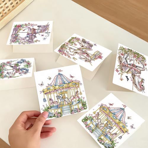 Image of 24 Pack DIY Diamond Art Greeting Cards Surprise, 5D Diamond Painting Card Kit with Envelopes for Adults, Handmade Crystal Rhinestone Art Card Craft Gift, Diamond Art Birthday Christmas Thank You Cards