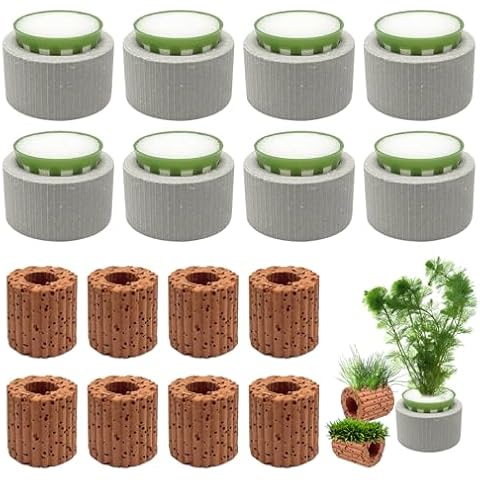 Rainmae 16 Pack New Upgrade Aquarium Plant Weights, Aquatic Water Plant Fixed Rings, Water Plants Cultivation Fixed Ring Plant Pot, Landscape Ceramic Pottery Gravity Ring for Fish Tank Accessories Cover