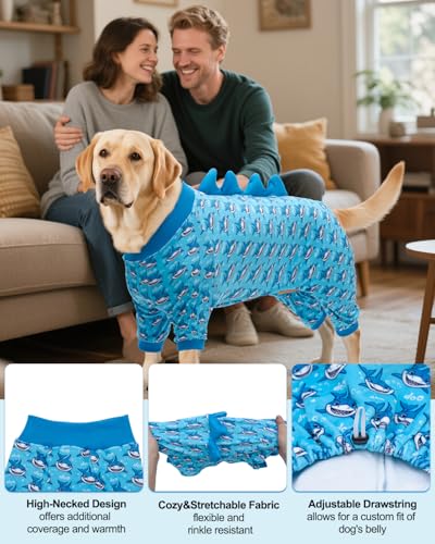 Pyjama requin pour chien contre le froid vêtement extensible doux - 4