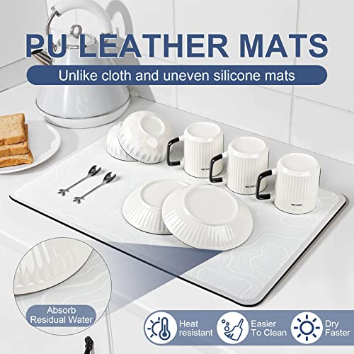 Dk177 Dish Drying Mat For Kitchen Counter, Super Absorbent Dish Mat, Non-Slip Heat-Resistant Easy Clean Dishes Drainer Mats, Dish Rack Pad, Coffee Mat Kitchen Counter Mat (Streams, 16*12) #TOP1