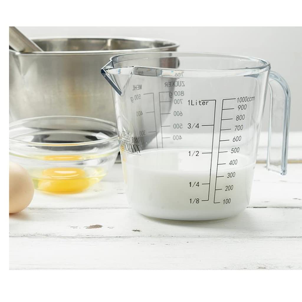 Outils de Cuisson Cuisine Tasses à mesurer en Plastique avec échelle Lait Farine Lait Thé Épaississant Ménage Durable (1000 ML)