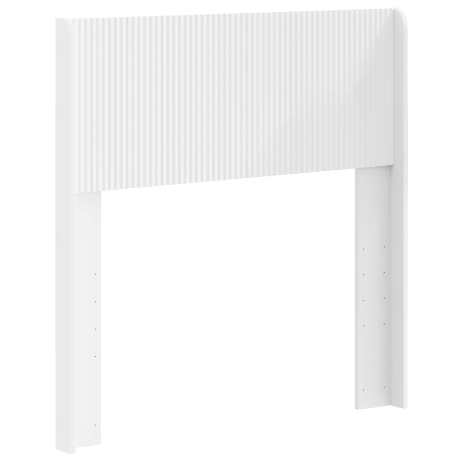 Fengshui Kopfteil Holzwerkstoff Weiß Latten-Design | Einfache Montage am Bettgestell, pflegeleicht mit Feuchttuch, modernes Design für Schlafzimmer