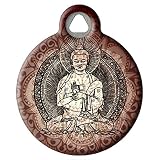 Dog Tag Art Buddha Religious Pet ID Tag for Dogs and Cats, Silent Polymer Coated Stainless Steel Nam