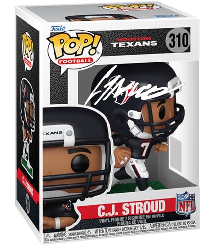 CJ Stroud #310 Facsimile Signed Reprint Laser Autographed Funko POP! Football NFL: Houston Texans Figurine with Protector Case