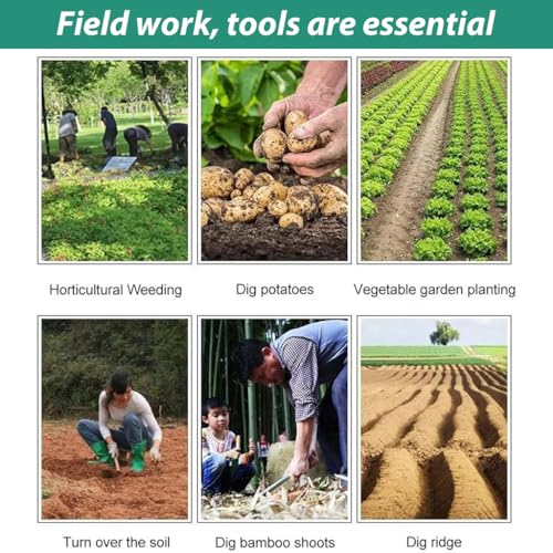 Image of ORTIZA Weeder Hand Tool, 40cm Garden Weeding Tool Steel 6-Claws Weeder Hand Tool with Rubberized Handle, Portable Weed Puller, Manual Weed Puller for Lawn, Garden, Plant Pot