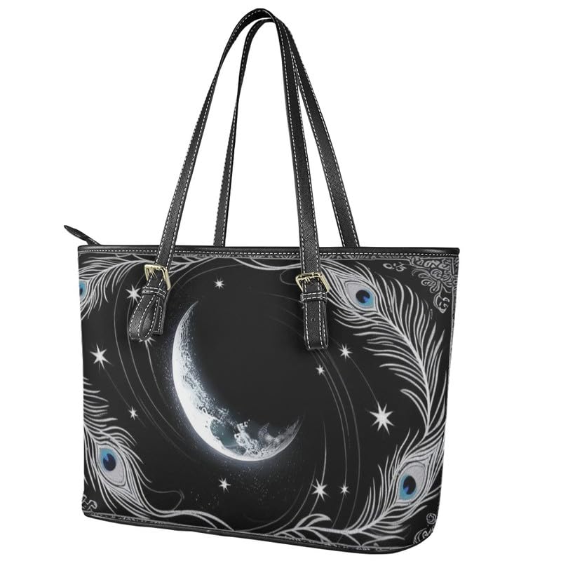 Hobo Tote Bag Purse for Women Boho Ethnic Cats Work Handbags with Zipper, Cow Spots Large Capacity Handle Totes