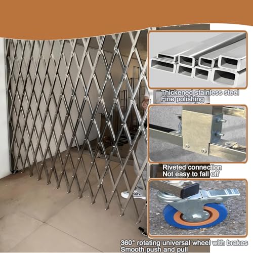 Barrière de sécurité pliante extensible extérieure portable à roulettes - 3