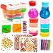 3 Pounds Ultimate Make Slime Kit - DIY Big Slime Supplies Making Kit Girls/Boys - 12 Colors Crystal Clear Slime 2 Jars & 2 Bulbs Jiggly Slime, 6 Pack Glitter, Foam Balls, Fruit Slices, 6 Glitter Stars