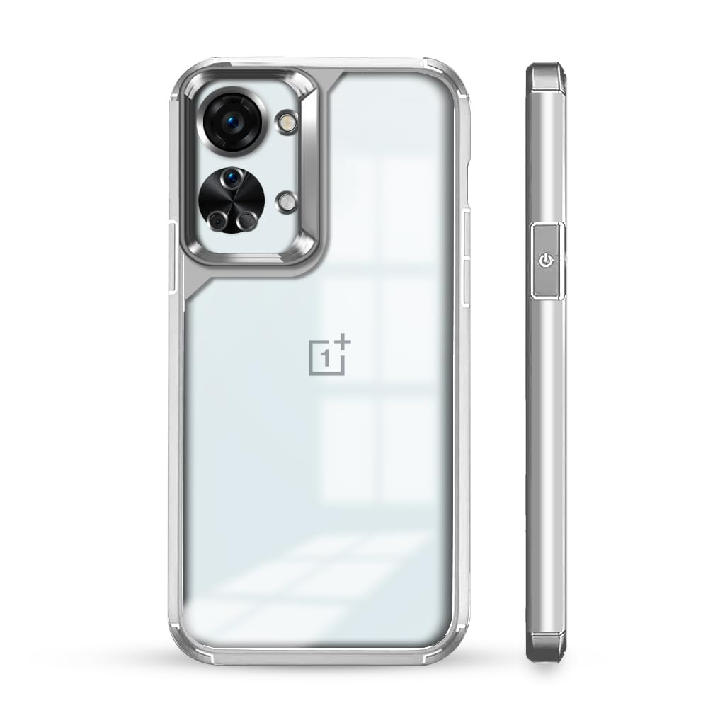 KARWAN®️Electroplated Back Cover Case for Oneplus Nord 2T |Ultra Hybird Camera Protection Back Cover for Oneplus Nord 2T |Transparent Case | TPU, Silver (B0D1MSMP23) Amazon Price History, Amazon Price Tracker