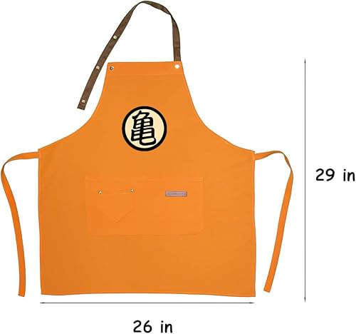 Miniatura 3 de Aiabaleaft Delantal de dibujos animados de anime, resistente a las manchas de agua, naranja, chef, cocina, barbacoa, trabajo, delantales con