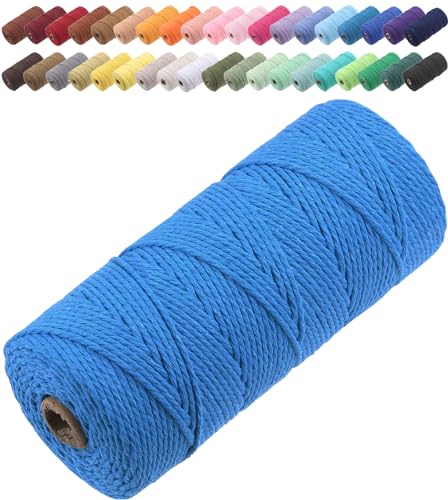 GOHOF Macrame Cord 2mm x 205m Premium Cotton Macrame Rope, 3 Strand Twisted Soft Cotton Cord