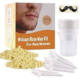 Nose Wax 100g for Men & Women, Nose Hair Removal Wax Kit with 30 Safe Tip Applicator,Safe, Easy, Quick and Painless(15-20 Times Usage)
