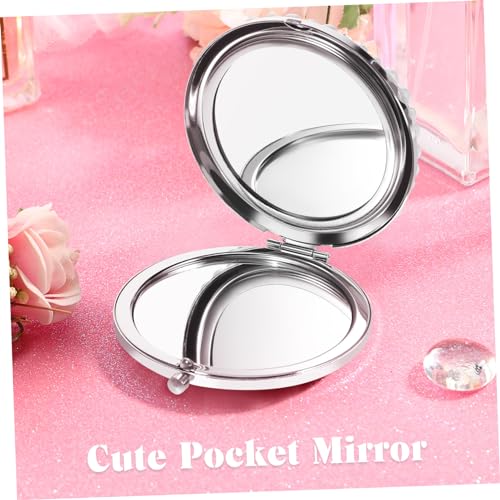 Miroir compact double face floral mignon pour retouches maquillage