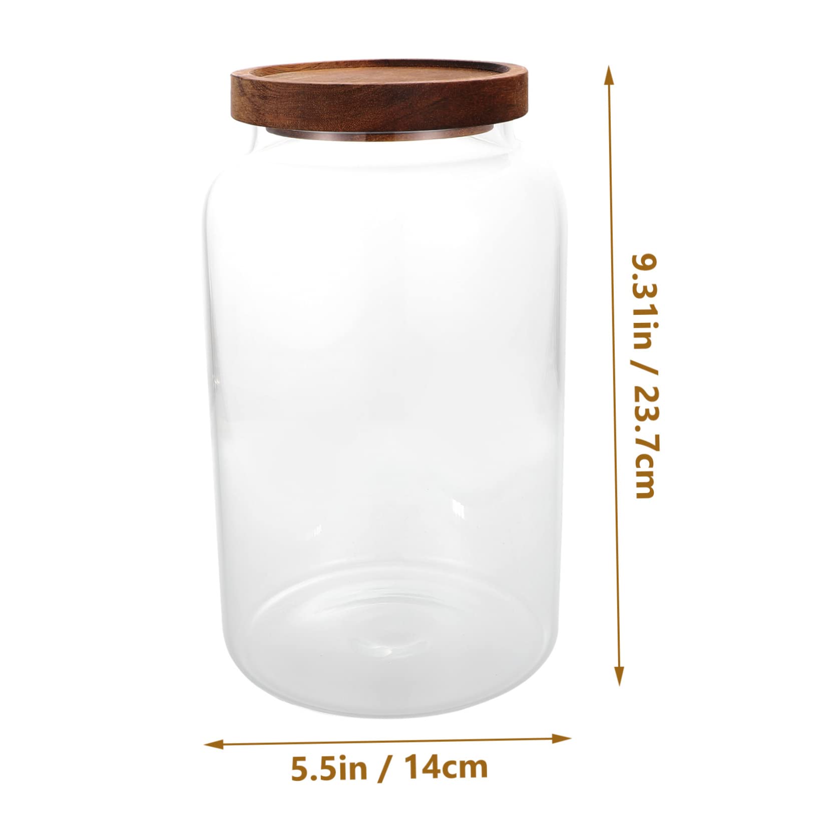 Ciieeo Küchen Vorratsglas Aus Hochwertigem Glas Mit Luftdichtem Holzdeckel Transparentes Vorratsgefäß Für Tee Getreide Und Lebensmittelaufbewahrung Stabiles Aufbewahrungsglas Für Haushalt