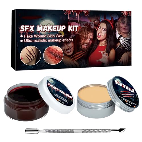 Gel de Sangre de Sangre Coagulada,Crema Roja de Sangre Falsa,Profesional Sangre Falsa para Halloween,Maquillaje de Halloween de Vampiro de Sangre Falsa,Crema de Sangre de Maquillaje de Vampiro