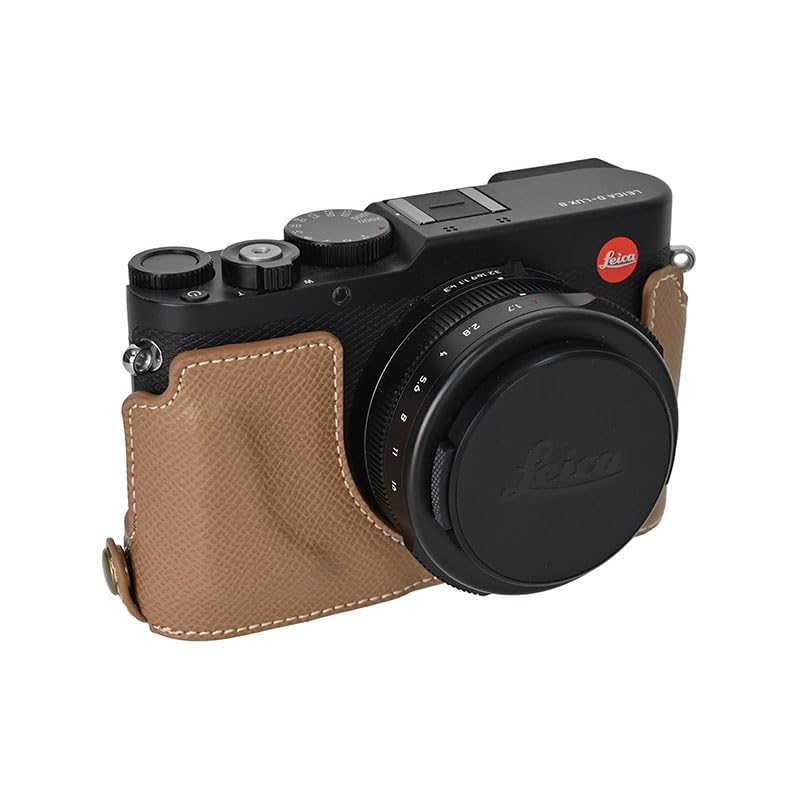 Funda mitad piel PU para Leica D-Lux 8 color marrón miniatura 7