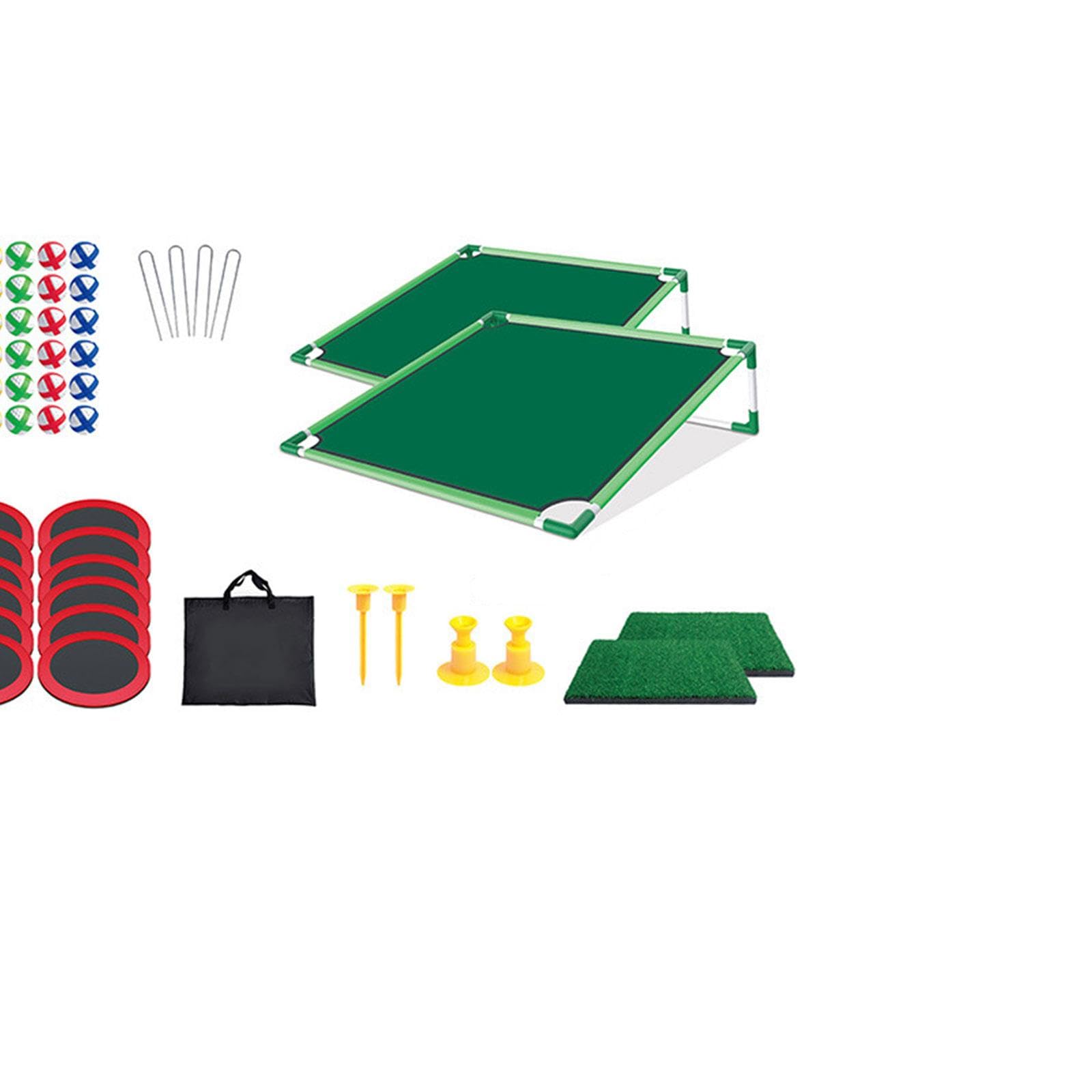 kowaku 2 Piezas Infantil con Tablero Cornhole Plegable Alfombra Transportable Bolas de Y Soportes Incluidos Materiales Seguros para Niño, Doble Rejilla