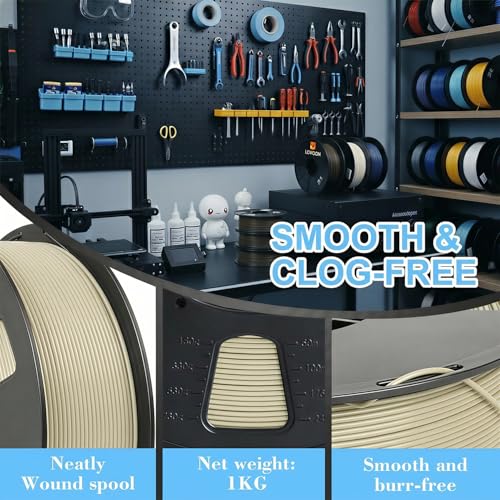 Image of LOVOON PLA Filament 1.75mm, 3D Printer Filament Dimensional Accuracy + /- 0.02mm, Neatly Wound 3D Printing Filament, Fit Most FDM 3D Printers, 1KG Spool(2.2lbs), Beige