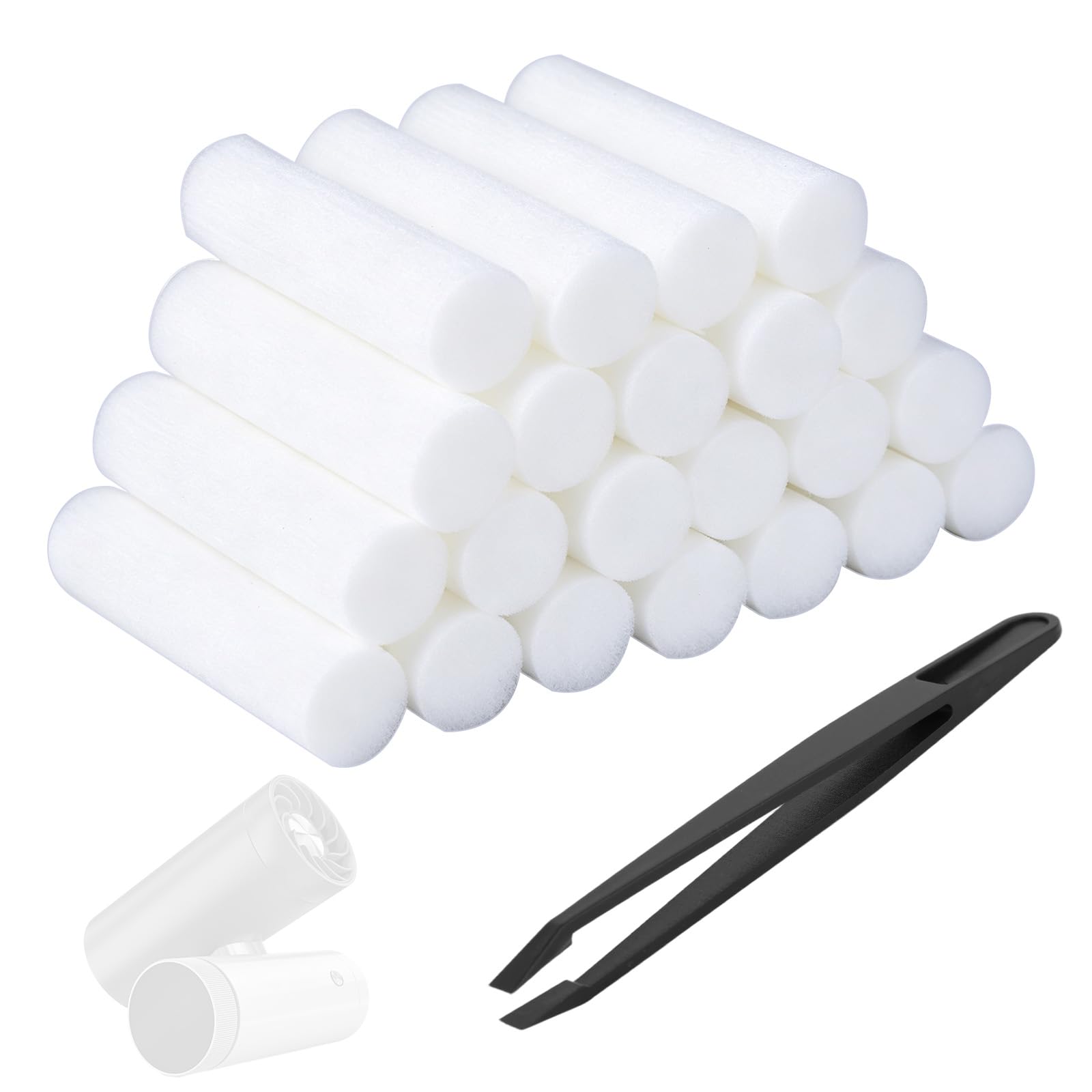Fukaisu 50pcs Cotton Wicks with Tweezers, Dry-Touch Mist Pod Replacement