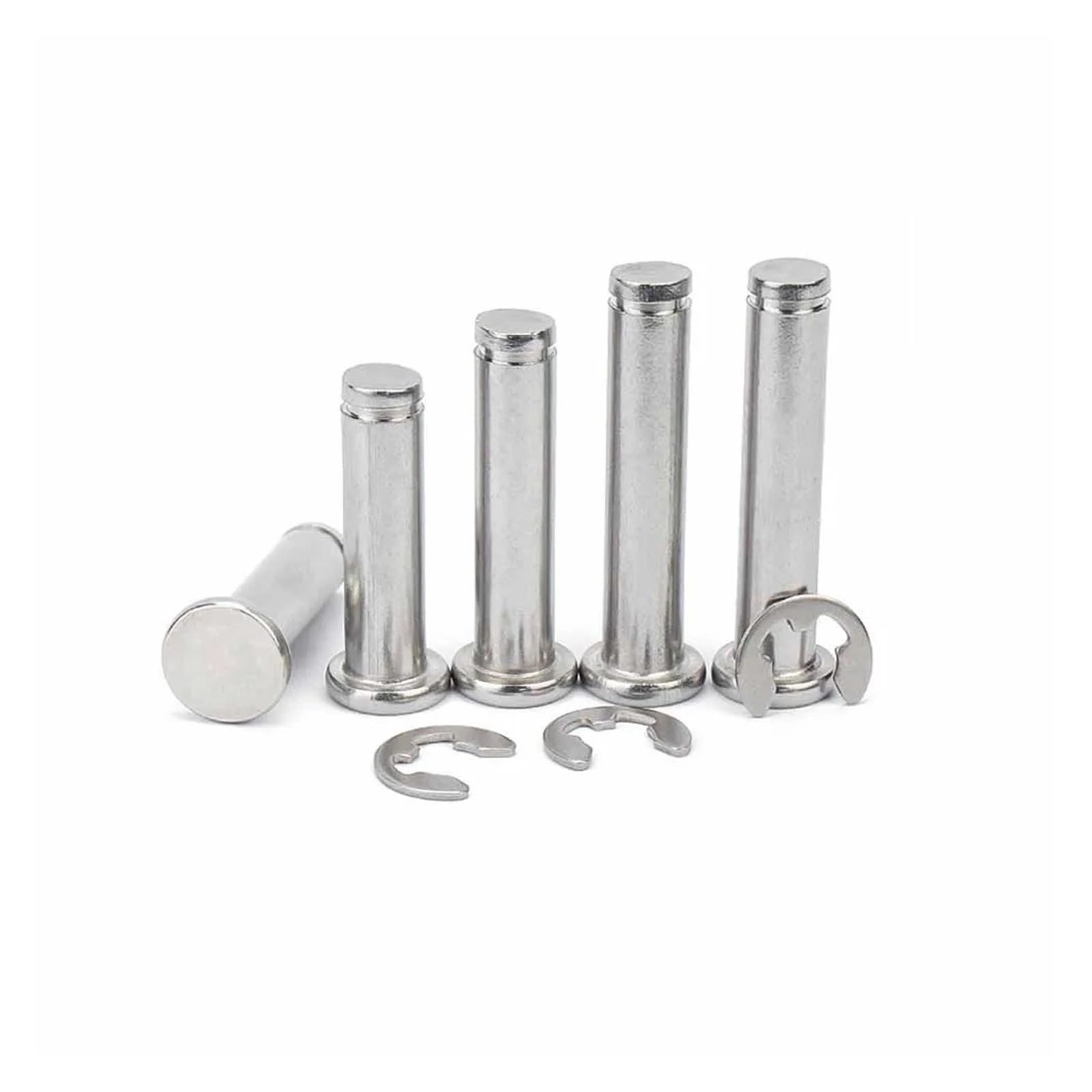 Clevis Pins, 304 Stainless Steel Flat Head Dowel Pin with Shaft Circlip M3-M12 16-100mm(80mm)