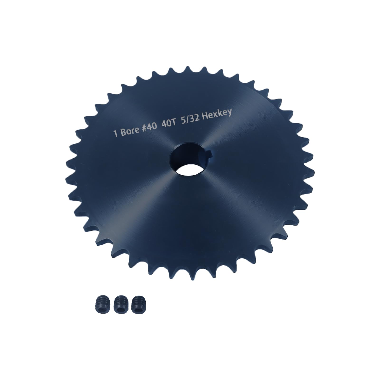 Pignon de chaîne à rouleaux #40, type B, avec alésage de 2,5 cm de diamètre et 40 dents, fabriqué en acier au carbone moyen AISI 1045, résistant à la rouille, dents trempées, usiné CNC de précision