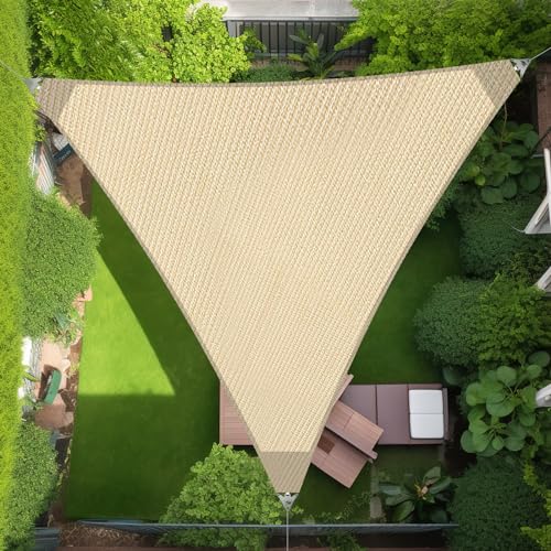 Artpuch Sun Shade Sail with Wire Rope 26'X26'X26', Commercial Heavy Duty Beige Shade Sails with 8IN Sun Sail Hardware Kit Breathable 98% UV Block for Playgrounds,Backyard (We Make Custom Size)