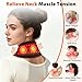 ROMYSE Neck Heating Pad with Massage, Heating Neck Wrap with 660nm 850nm Red Light, with 3000mAh Rechargeable, 3 Levels Heat & 3 Vibration Modes, Electric Nape Heating Pad for Soreness Stiffness