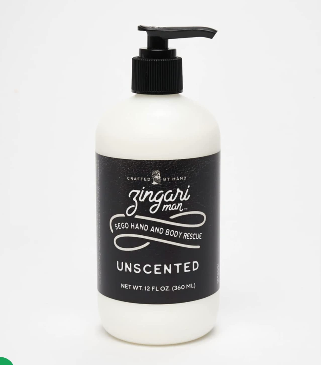 Zingari Man Sego Hand and Body Rescue – Unscented Moisturizer for Dry Skin – Thick Shea Butter Lotion – Intense Soothing All-Purpose Skin Care Cream – Extra Care Balm for Men, 12 FL OZ