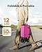 3 in 1 Collapsible Wagon Converts to Bench, 220lbs Foldable Wagon Cart with Wheels, 120L Shopping Cart for Groceries Folding Utility Wagon for Beach, Garden, Camping, Sport, Wheelbarrows, Pink