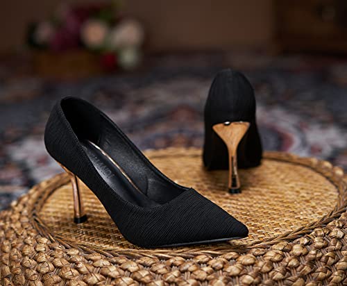 LizFoYa Women Romantic Sexy High Heels Elegant Pointed Toe Dressy Pumps Slip On Office Stiletto Shoes2