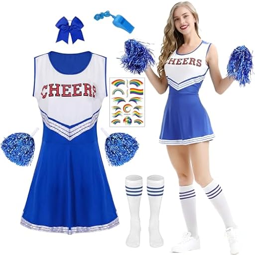 Disfraz de Animadora Mujer Adulta,Disfraz de Animadora para Mujer, Uniforme de Cheerleader, con Pompones,Silbatos y Calcetines,Disfraz Carnaval para Halloween y Fiestas de Disfraces (Azul, M) | Ya disponible en tu tienda friki favorita! En mundofriki.es! Disfraz de Animadora Mujer Adulta,Disfraz de Animadora para Mujer, Uniforme de Cheerleader, con Pompones,Silbatos y Calcetines,Disfraz Carnaval para Halloween y Fiestas de Disfraces (Azul, M) | Ya disponible en tu tienda friki favorita! En mundofriki.es!