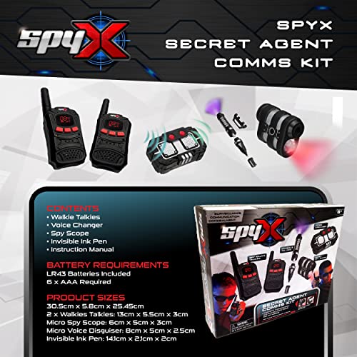Spyx 10540 Secret Agent Comms Kit - Includes Spy Toy Walkie-Talkie Pair/Micro Spy Scope/Invisible Ink Pen/Secret Voice Disguiser. 4 Communication & Surveillance Tools For Spy Kids thumb #3