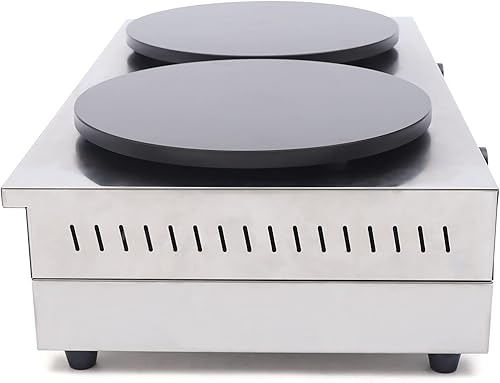 Miniatura 3 de Máquina eléctrica comercial de dos placas de acero inoxidable para hacer panqueques de 16 pulgadas, máquina de cocción doble antiadherente,