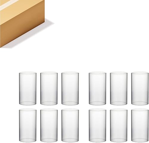 Miniatura 35 de WGVI Funda para portavelas Hurricane, ancho de 6 pulgadas, altura de 10 pulgadas, portavelas cilíndrico de vidrio transparente, tubo de chimenea