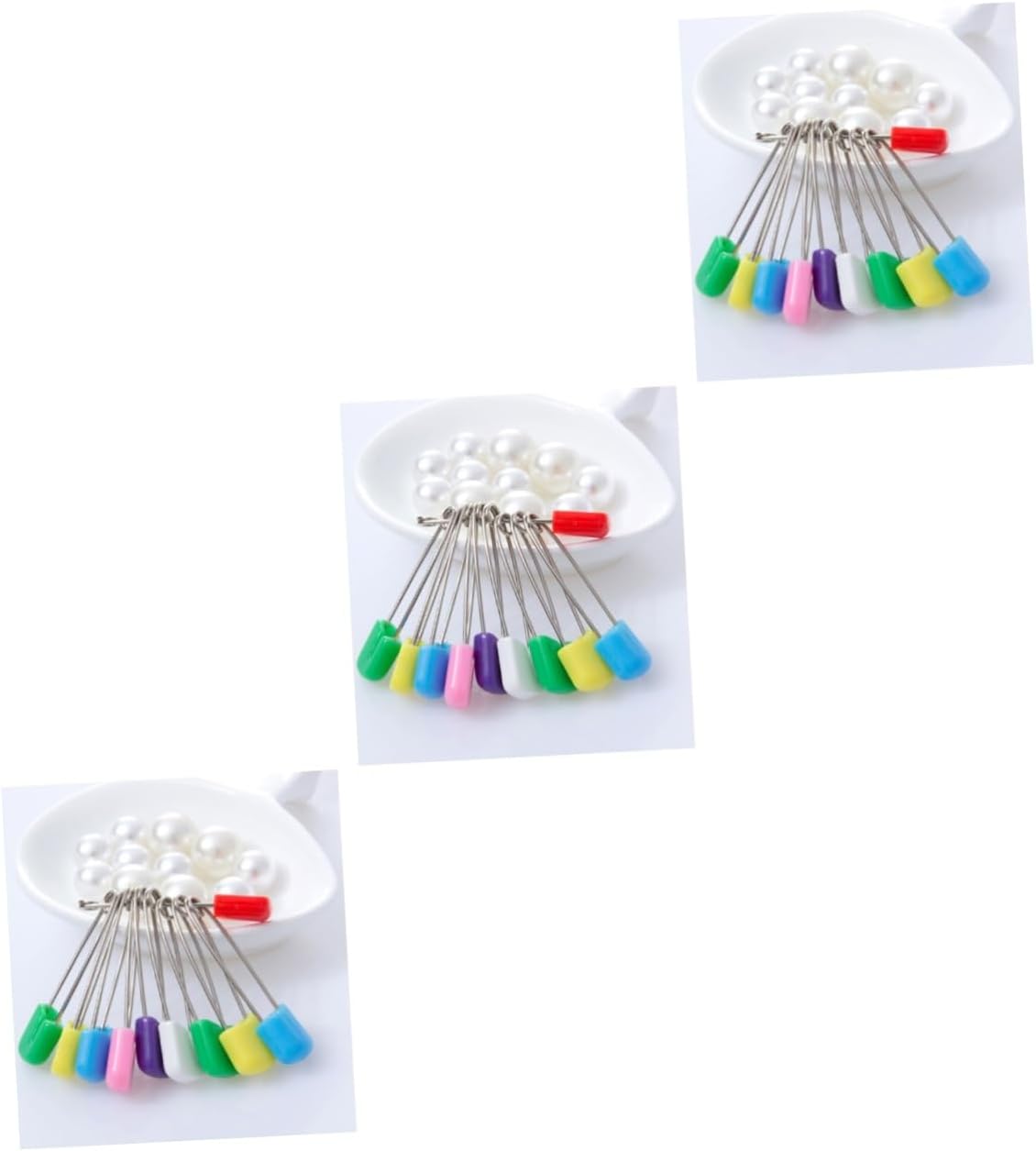 Operitacx 72pcs Diaper Stainless Steel Safety Pins Rustproof Locking Heads for Traditional Boy Girl and Adults