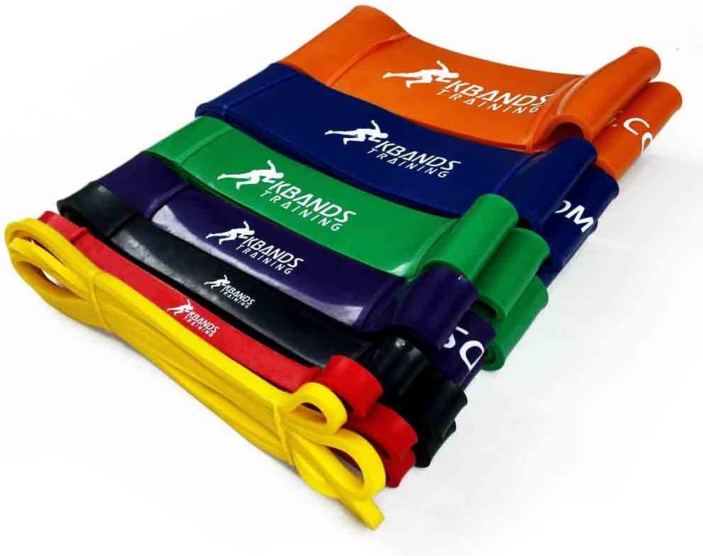 Kbands Training Ballistic Bands - Strength Assisted Pull Up Bands - Workout Powerlifting Exercise Bands, Sports & Fitness - Up to 7 Resistance Levels